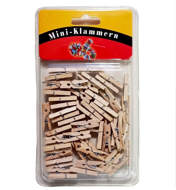 40 Stk. Mini Holzklammern / Bastelklammern Deko
