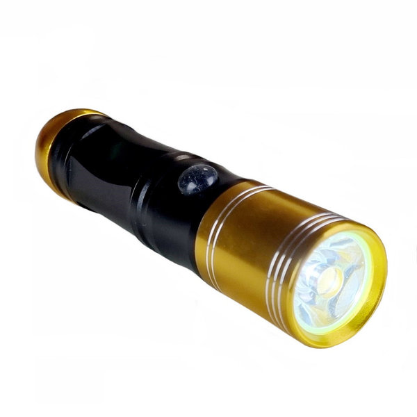Taschenlampe Led 12,5 cm Gold/Schwarz inkl. Batterien